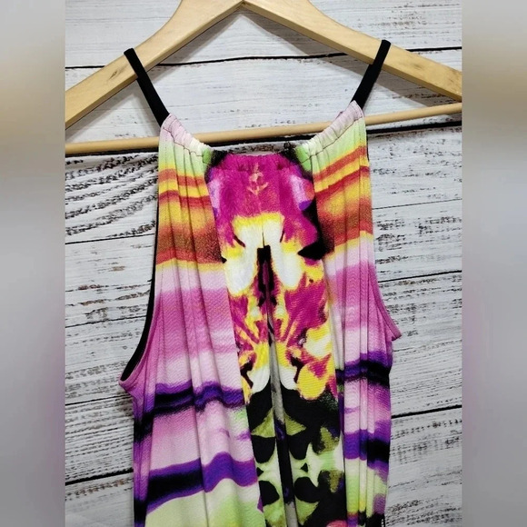 Boston Proper Batik Halter Maxi Dress size 8 Floral Vacation Beach Travel Resort - Picture 2 of 7